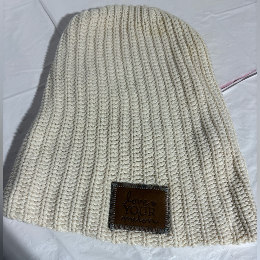 Love Your Melon Cream Knit Beanie